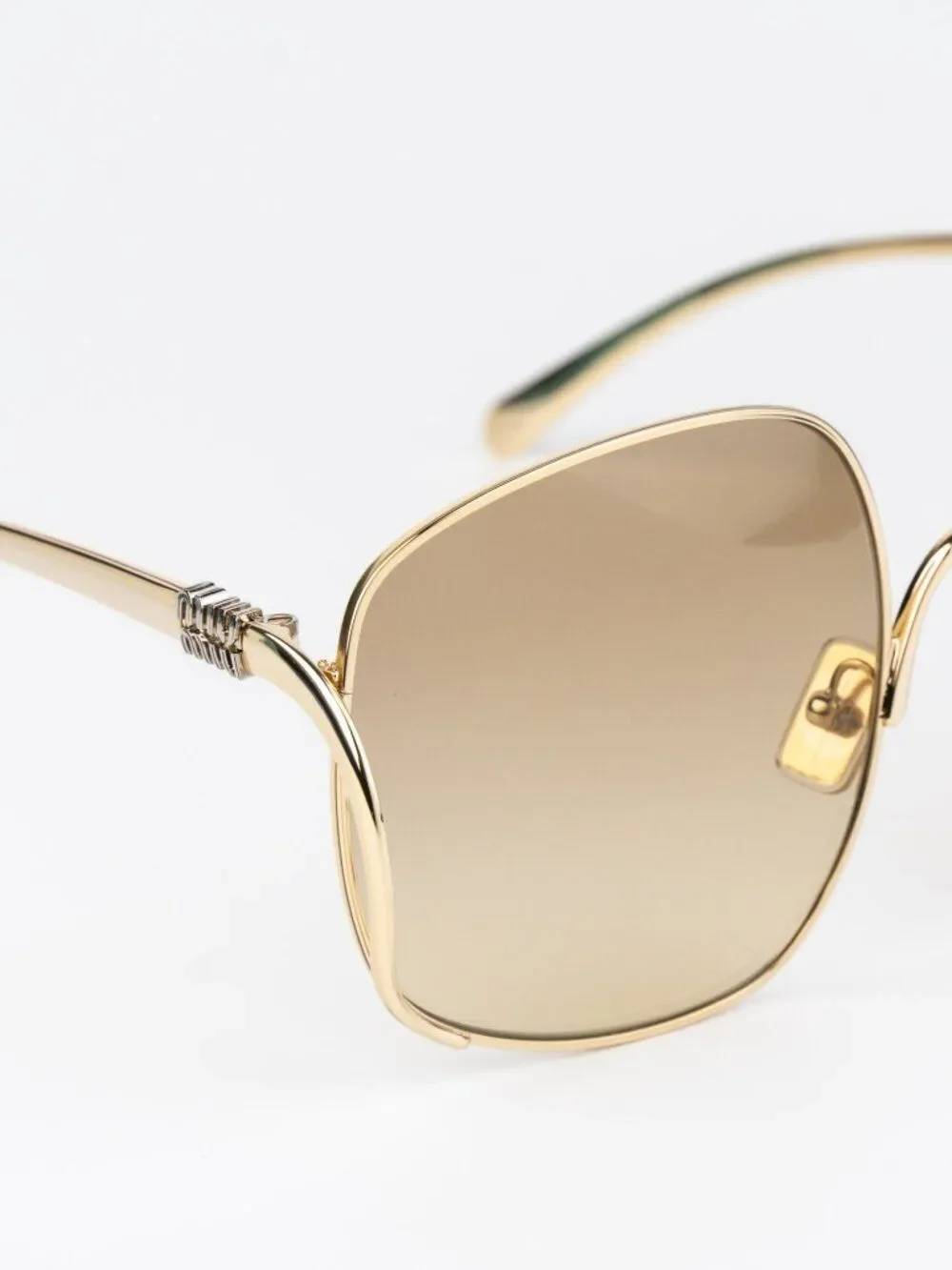 Miu Miu Women Sunglasses Gold Yellow Gradient Square MUA57S 5AK20S NEW AUTHENTIC